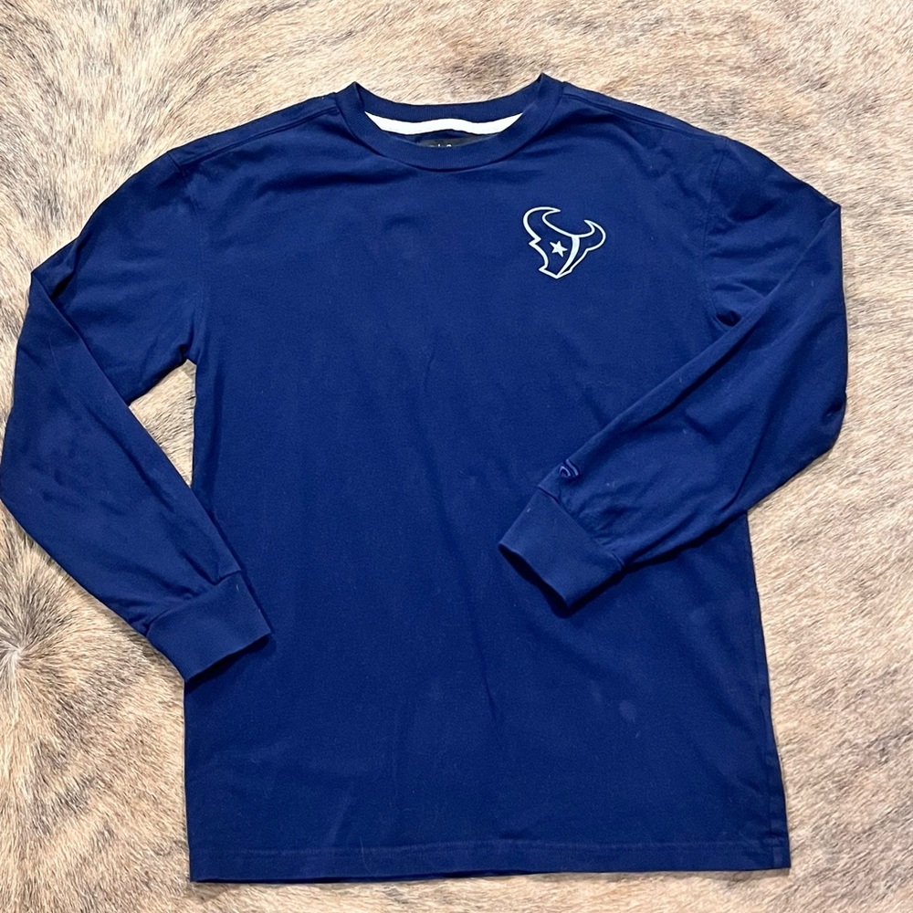 Houston Texans Long Sleeve Blue Crewneck Shirt | NFL Team Apparel